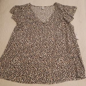 NWT Animal print flutter sleeve blouse